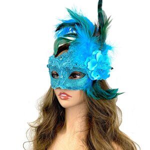 Women Costume Venetian mask Feather Masquerade Party Masks